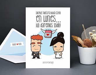 Invitación de boda "ENTRE NOSOTROS TODO ENCAJA"