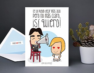 Invitación de boda "CONTIGO HASTA EL FIN DEL MUNDO"