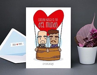 Invitación de boda "ENTRE NOSOTROS TODO ENCAJA"