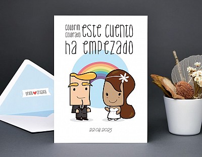 Invitación de boda "COLORÍN COLORADO ESTE CUENTO HA EMPEZADO"