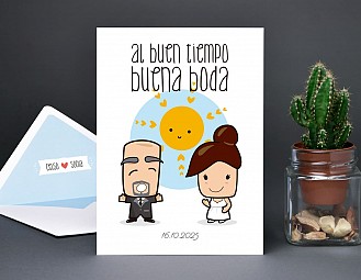 Invitación de boda "ESTA BODA VA A SER LA CAÑA"