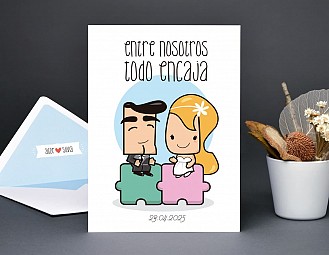 Invitación de boda "EL VIAJE DE NUESTRAS VIDAS"