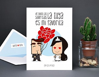 Invitación de boda "AUNQUE NUESTRA BODA CAIGA EN LUNES LO DAREMOS TODO"