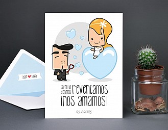 Invitación de boda "TE QUIERO PATODALAVIDA"