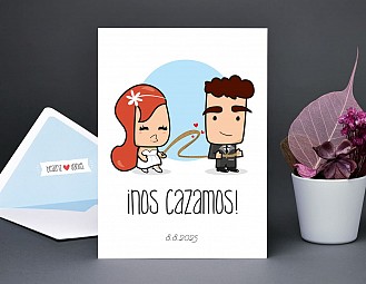 Invitación de boda "ENTRE NOSOTROS TODO ENCAJA"