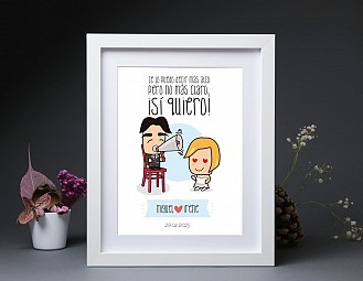 Lamina de boda "NUESTRO AMOR ESTÁ A TOPE"