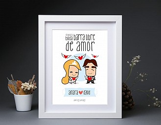 Lamina de boda "NUESTRO AMOR ESTÁ A TOPE"