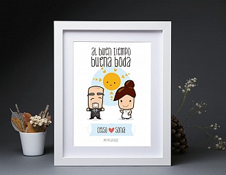 Lamina de boda "NUESTRO AMOR ESTÁ A TOPE"