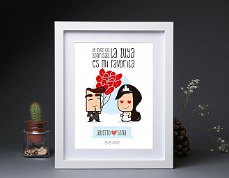 Lamina de boda "NUESTRO AMOR ESTÁ A TOPE"