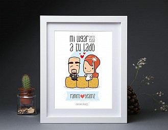 Lamina de boda "NUESTRO AMOR ESTÁ A TOPE"