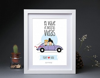 Invitación de boda "EL VIAJE DE NUESTRAS VIDAS"