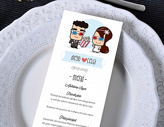 Invitación de boda "NUESTRA BODA SERÁ DE PELICULA"