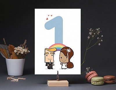 Número de mesa boda "COLORÍN COLORADO ESTE CUENTO HA EMPEZADO"
