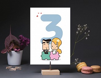 Invitación de boda "ENTRE NOSOTROS TODO ENCAJA"