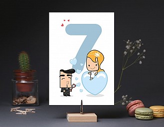 Número de mesa boda "ESTE BOMBÓN ME HA ROBADO EL CORAZÓN"