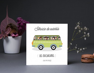 Tarjeta bus boda "LA MELODÍA DE MI VIDA ERES TÚ"