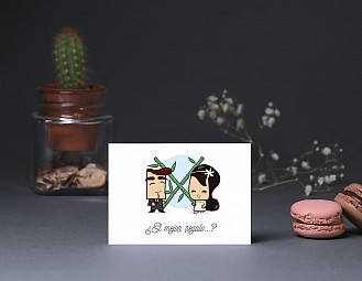 Tarjeta agradecimiento boda "TENEMOS MAGIA, NO NECESITAMOS TRUCOS"